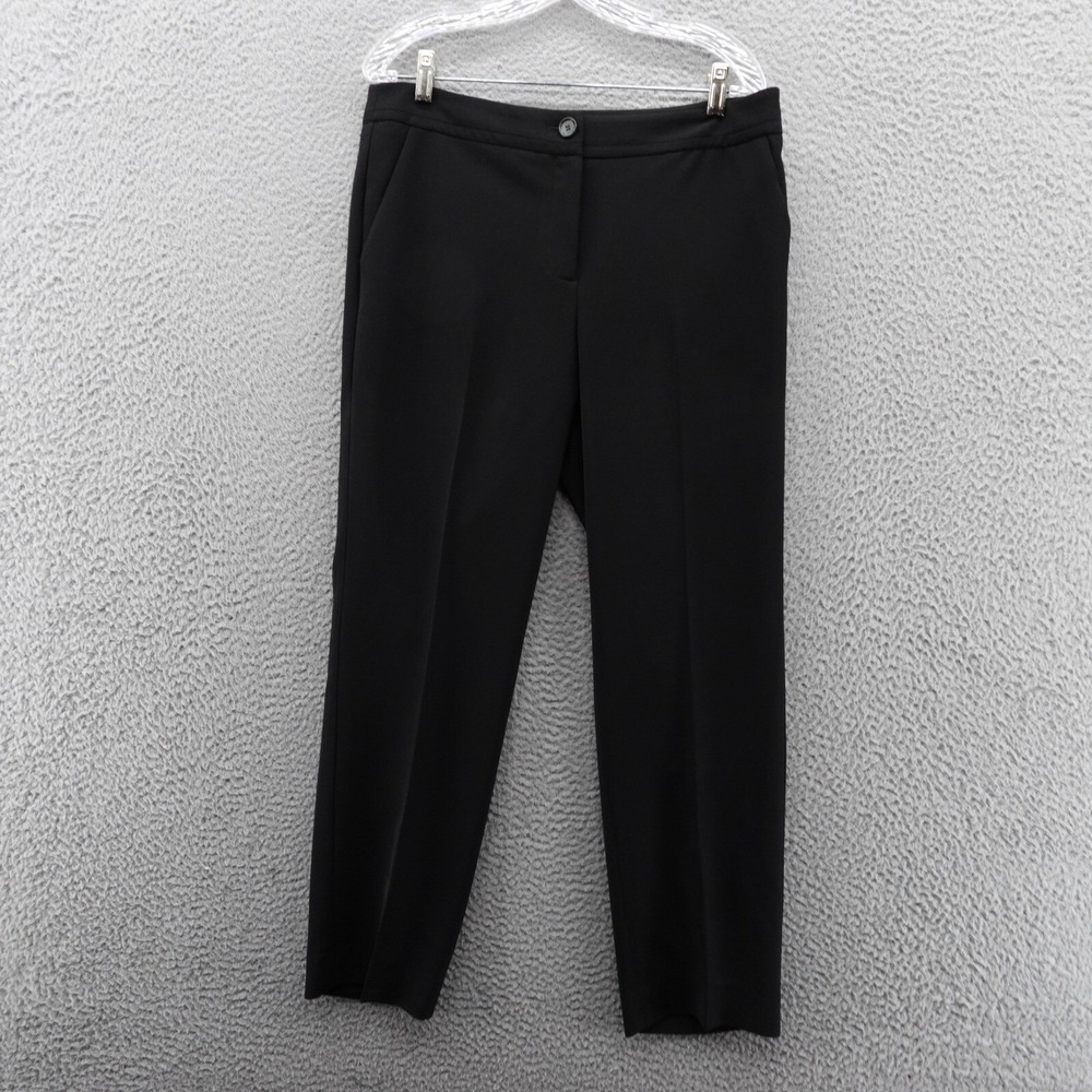 Talbots High Waist Slim Ankle Pants Size 8 Black Womens Career Classic Stretch